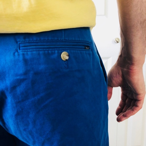 Polo Ralph Lauren Classic Blue Flat Front Shorts - Picture 3 of 7